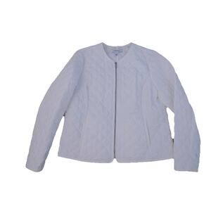 Croft & Barrow white quilted jacket coat zip front size XL